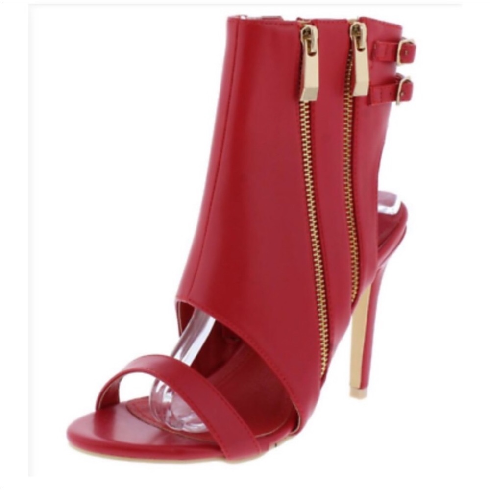 Ladies Red Zipper Shoe